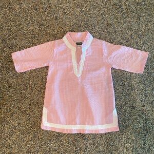 Mudpie pink and white seersucker dress tunic 2T